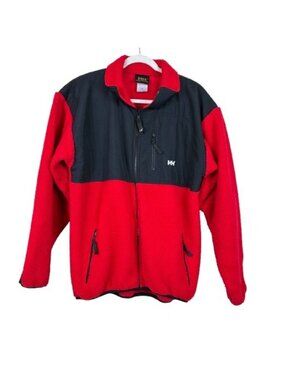 VTG 90s Helly Hansen Deep Pile Fleece Jacket Red Medium Gorpcore Retro Archive